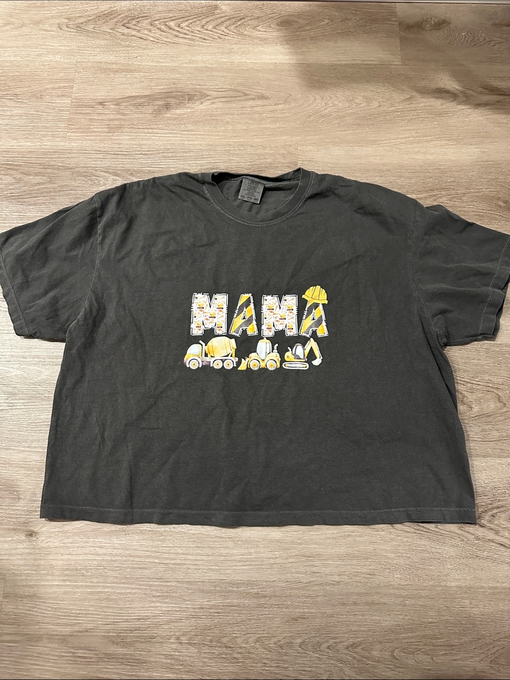 Charcoal "MAMA" Construction Graphic Tee